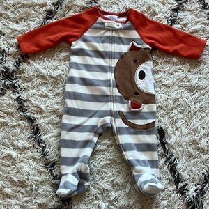 Monkey fleece footie pajamas